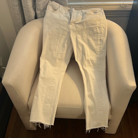 MOTHER Women's Straight Leg Jeans in Cream - Picture 1 of 4